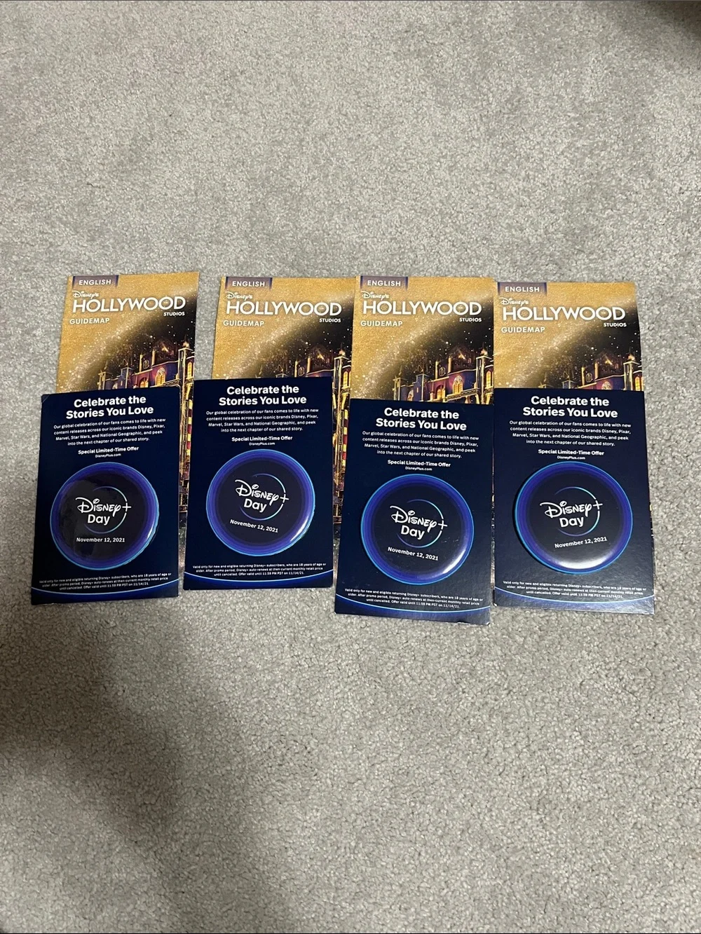 4 Disney+ day commemorative collective pin & map from Disney’s Hollywood Studios